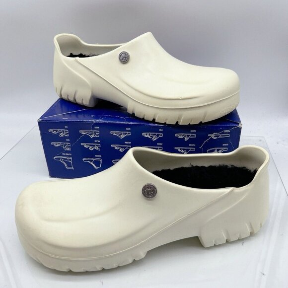 Birkenstock A630 White Shearling Lined Professional Clogs Mens EU 46 US 13- 13.5
